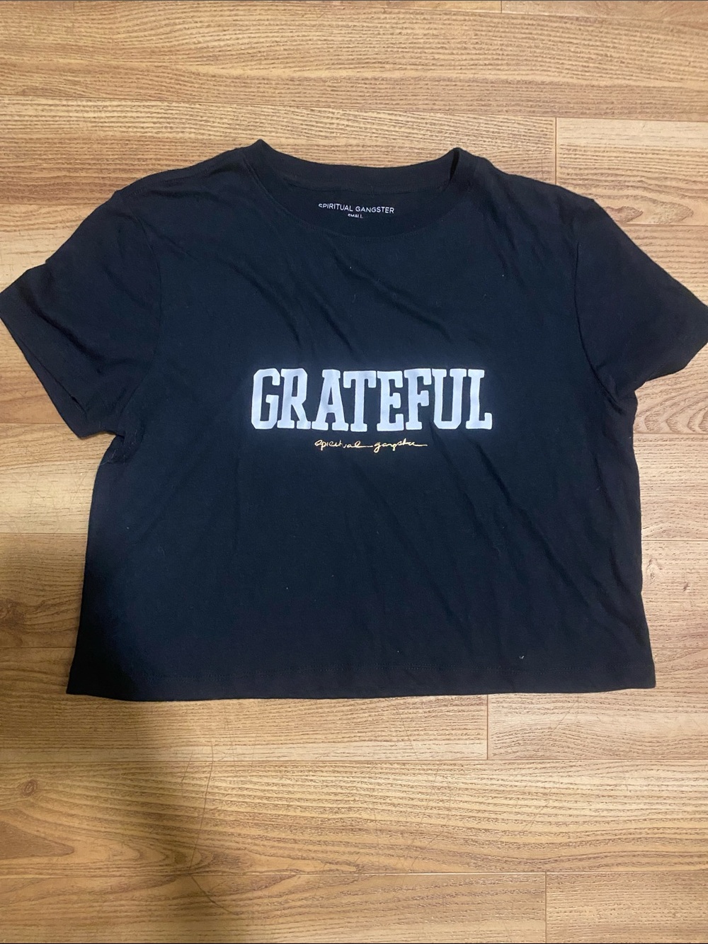 EUC Spiritual Gangster Black "Grateful" Graphic Tee size small